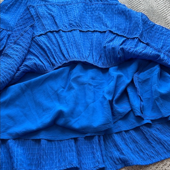 Dear John Blue Tiered Smocked Sundress Sleeveless Summer Dress Size XS - Picture 9 of 13